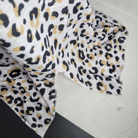 Miken Swim Women White Leopard Print V-neck Racerback Tank Top Size M - Picture 2 of 10